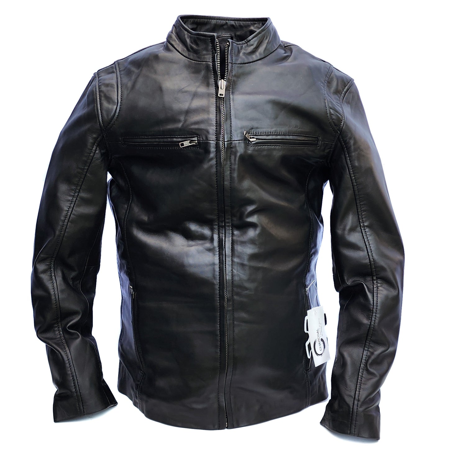 Classic Legacy - Mens REAL Genuine Leather Jacket - Black Classic Cut