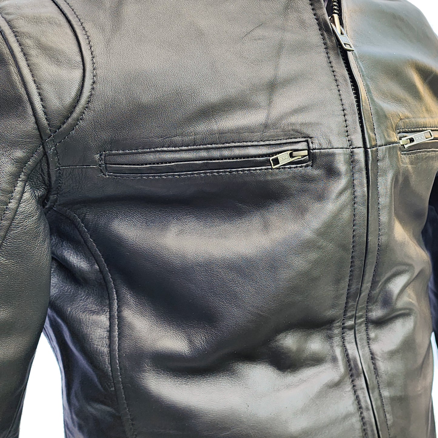 Classic Legacy - Mens REAL Genuine Leather Jacket - Black Classic Cut