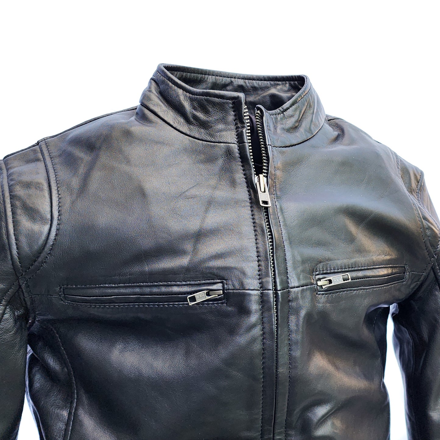 Classic Legacy - Mens REAL Genuine Leather Jacket - Black Classic Cut