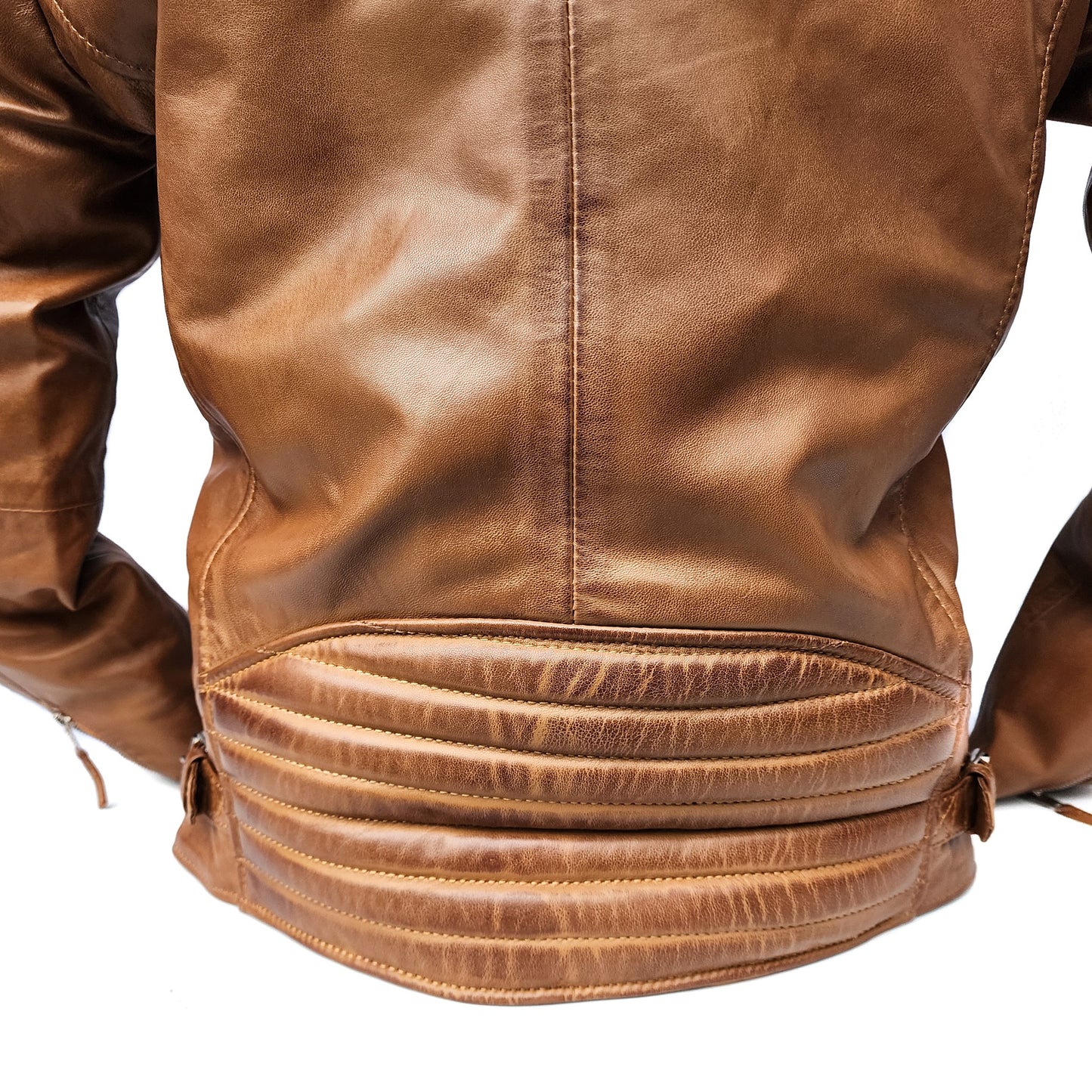 Dune Rider - Mens REAL Genuine Leather Jacket - Tan Ribbed