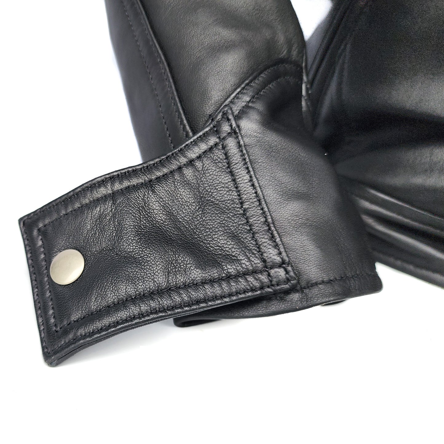 The Raven - Mens REAL Genuine Leather Jacket - Black Quilted Shoulders