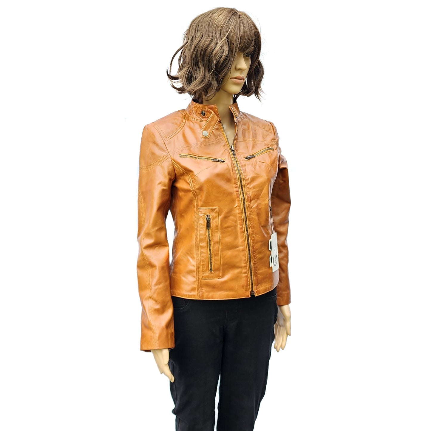 Bronze Ridge - Womens REAL Genuine Leather Jacket - Tan Classic Cut