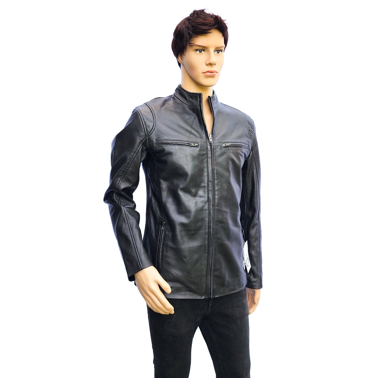 Classic Legacy - Mens REAL Genuine Leather Jacket - Black Classic Cut
