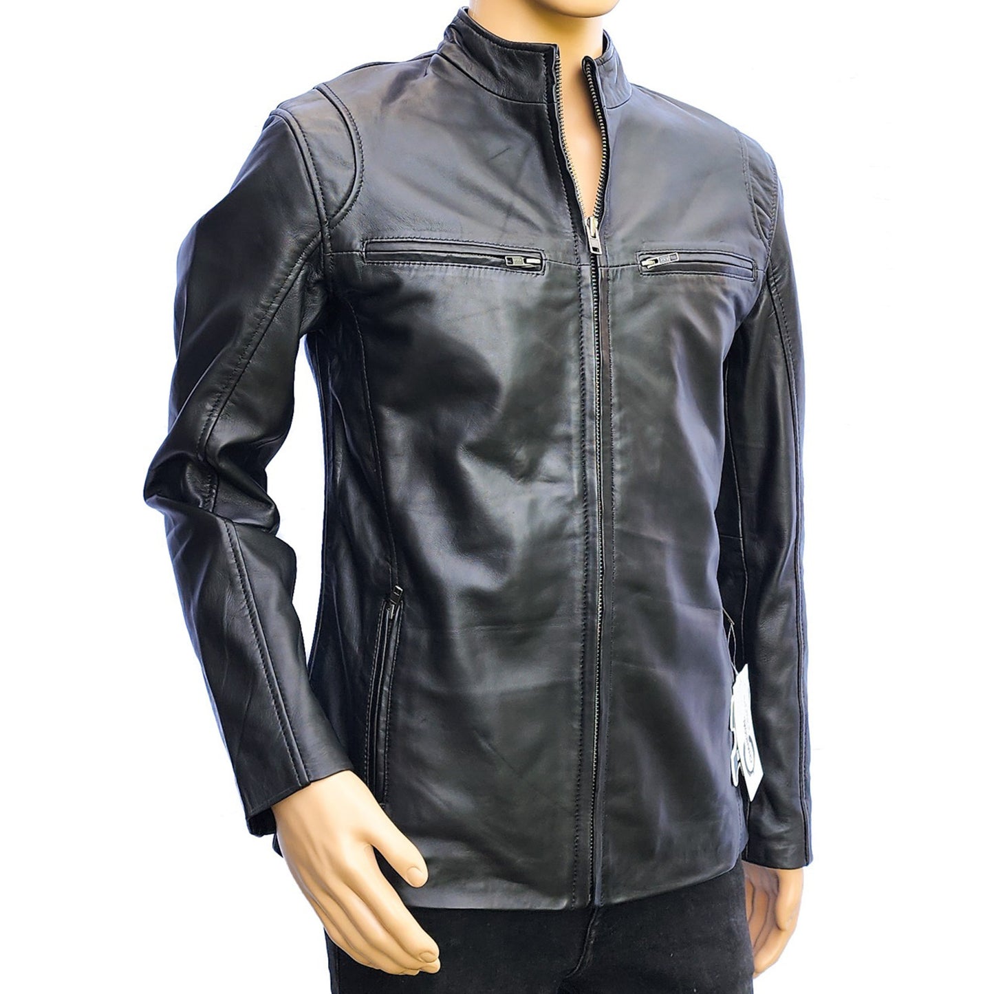 Classic Legacy - Mens REAL Genuine Leather Jacket - Black Classic Cut