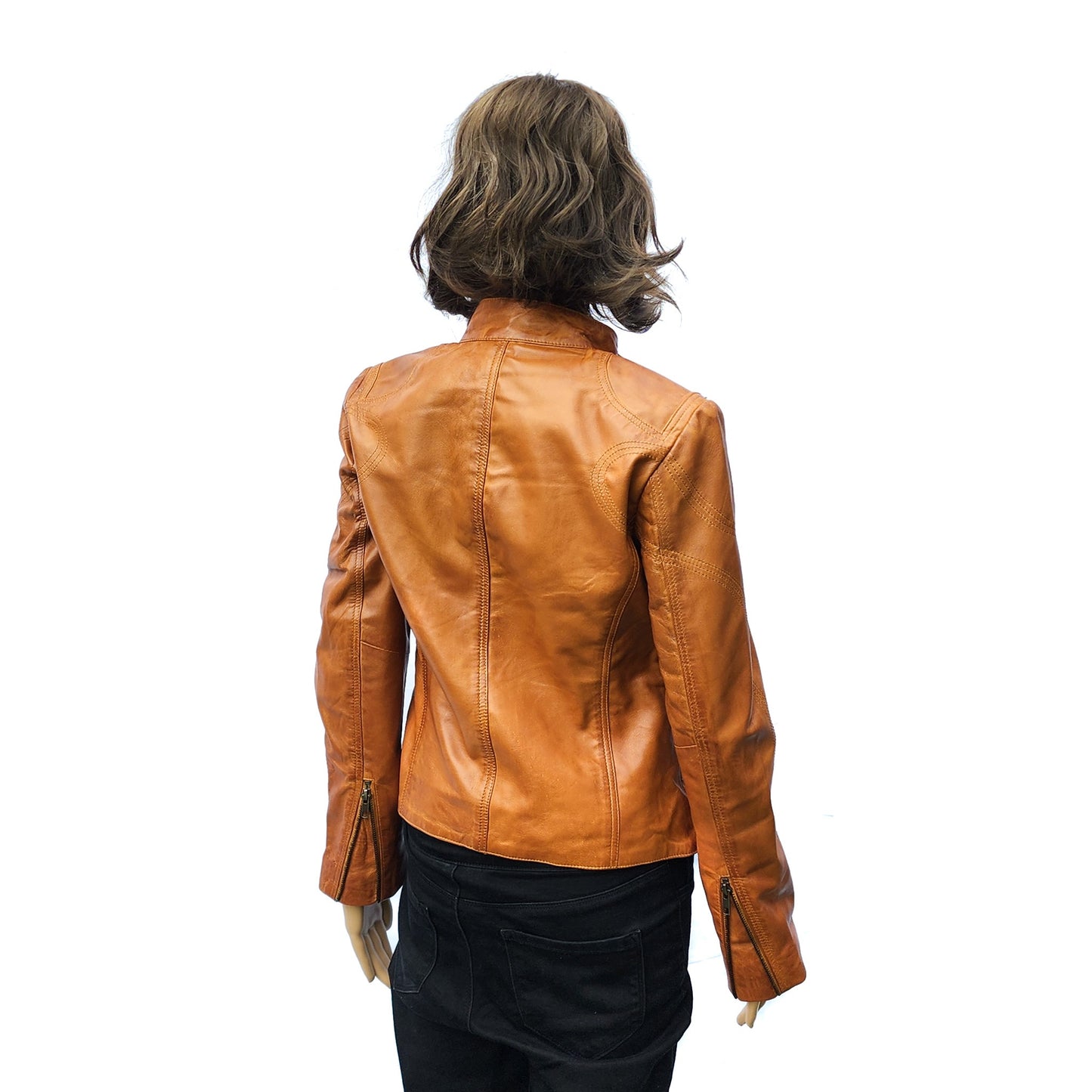 Bronze Ridge - Womens REAL Genuine Leather Jacket - Tan Classic Cut